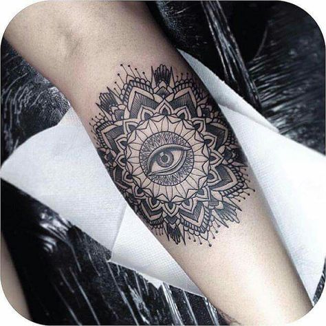 Beautiful!! Mandala Eye Tattoo, Pink Glitter Lipstick, Skateboard Tattoo, Mandela Tattoo, French Manicure Acrylic Nails, Mid Fade, Wrist Tattoos For Guys, Line Art Tattoos, Eye Tattoo