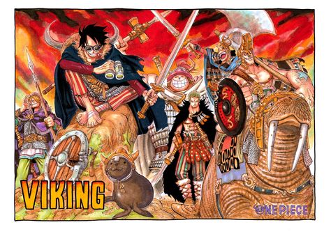 Color Spreads - The One Piece Wiki - Manga, Anime, Pirates, Marines, Treasure, Devil Fruits, and more One Piece New World, Viking Wallpaper, رورونوا زورو, One Piece Chapter, Nami One Piece, One Piece Luffy, Manga Covers, Nico Robin, Roronoa Zoro