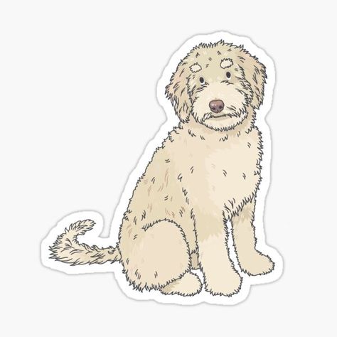 "Goldendoodle" Sticker for Sale by Drewski-Designs | Redbubble Cute Goldendoodle, Doodle Sticker, Golden Doodle, Sticker Cute, Goldendoodle, Glossier Stickers, Transparent Stickers, The Cutest, Pet Dogs