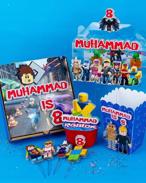 Muhammad Roblox order for his 8th Birthday Party 💙 This order includes; 💙Pizza Boxes ❤️Popcorn Boxes 💙Cake Topper with lights ❤️Pyramids 💙Cupcake Toppers ❤️Pringles To- go 💙Clear Gable Boxes #robloxbirthday #robloxpartyfavors . . . . . . . . . . . . . . . . . . . . . . #pizzaboxes #ninjaturtleparty #ninjaturtlefavorboxes #ninjaturtlefavorbox #papeleriabonita #papeleriacreativa #papeleriapersonalizada . . . . . . . . . . . . . . . . . . . . . . . . . . . . . . . . . . . . . . . ... Kids Party Planner, Popcorn Boxes, Ninja Turtle Party, Pizza Boxes, Custom Party Favors, Gable Boxes, Popcorn Box, Kids' Party, Kids Party Decorations