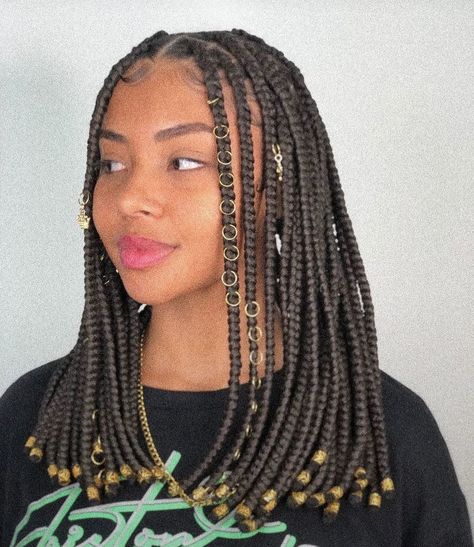 Box Braids With Hair Jewelry, Braids With Hair Jewelry, Box Braids, Hair Jewelry, Statement Necklace, Dreadlocks, Braids, Hair Styles, Hair