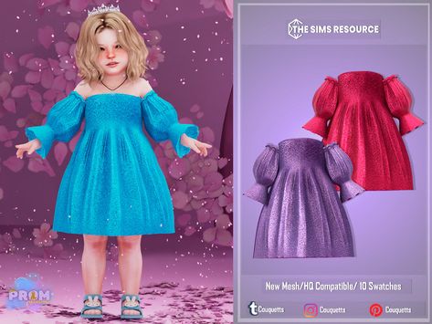 Sims 4 Wedding Dress, Toddler Pageant Dresses, Baby Birthday Outfit, Sims Download, Sims 4 Tsr, Royal Clothes, Sims 4 Family, Kids Formal, Toddler Party Dress