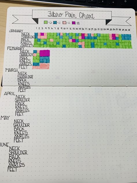 Bullet journal pain chart Bullet Journal For Kids, Pain Tracker, Symptom Journal, Bullet Journal Health, Pain Chart, Symptom Tracker, Bullet Journal Ideas Templates, Organization Bullet Journal, Bullet Journal Mood Tracker Ideas