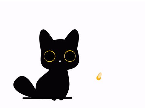 Cat by salma atef Black Cat Animation, Black Cat Gif, Cat Roll, Animation Ideas, Food Poster Design, Cat Climbing, Cute Black Cats, 2d Character, Retriever Dog