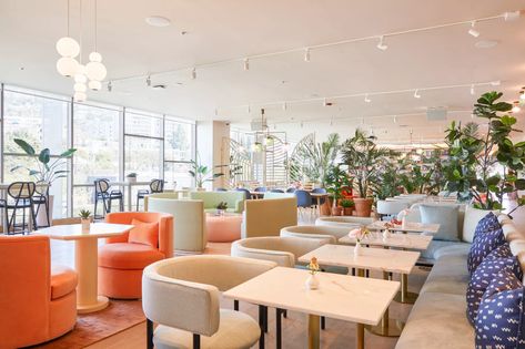 The Wing: Women-focused coworking space now open in West Hollywood - Curbed LA Cafe Area, Feminist Design, Pastel Interior, The Wing, Coworking Space, California Homes, Affordable Housing, West Hollywood, Club House