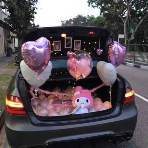 Car Trunk Surprise Ideas, Birthday Surprises For Her, Boyfriends Birthday Ideas, Best Birthday Surprises, 18th Birthday Gifts For Girls, Surprise Package, Surprise Birthday Decorations, Balloon Surprise, Surprise Ideas