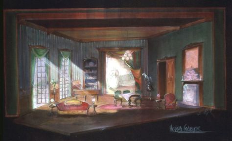 Hedda Gabler, Scenic Painting, Theater Decor, King Horse, Theater Design, Scene Painting, Set Design Theatre, Anna Karenina, Theatre Design