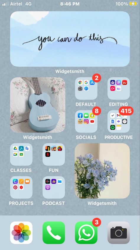 Carcase Iphone, Widgets Ideas, Phone Apps Iphone, Organize Phone Apps, Louis Blue, Home Screen Ideas, Zestaw Ikon, Ios App Iphone, Iphone Wallpaper Ios