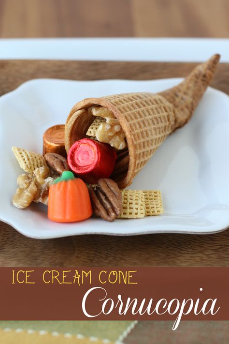 These adorable sugar cone cornucopias are simple to make and just perfect for Thanksgiving! Ice Cream Cone Cornucopia, Pineapple Tree Centerpieces, Friendsgiving 2023, Pineapple Tree, Lollipop Decorations, Giant Lollipops, Thanksgiving Cornucopia, Tree Centerpiece, Valentines Snacks