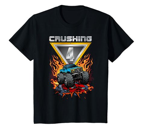 PRICES MAY VARY. Solid colors: 100% Cotton; Heather Grey: 90% Cotton, 10% Polyester; All Other Heathers: 50% Cotton, 50% Polyester Imported Pull On closure Machine Wash This funny monster truck shirt for boys makes the perfect birthday for Monster truck lovers who are turning three. Monster Truck Design for Toddlers, Kids who love Monster Truck Jam. For a Birthday Party this is the Perfect for any Theme party. Big Wheel Tucks, Construction Trucks, Grave Yard Trucks, Dumper Trucks, Loader Trucks, Boys 5th Birthday, Boys 4th Birthday, Monster Jam Birthday Party, Truck Shirts, 3 Boys, Monster Jam, Truck Design, Old T Shirts, Monster Truck