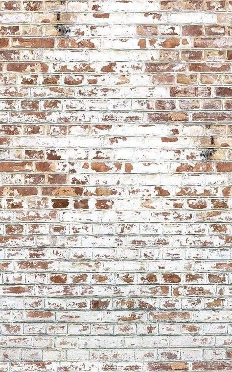 Bathroom Rustic Farmhouse, Farmhouse Living Room Lighting, White Spaces, Bathroom Rustic, Painted Brick Walls, Brick Texture, White Farmhouse, Brick Wallpaper, Trendy Bathroom