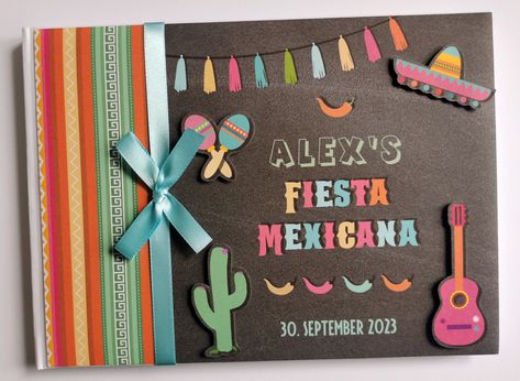 Personalised Mexican fiesta birthday guest book, fiesta party guest book, mexican fiesta gift, keepsake by PrintsAndBooksHouse on Etsy Mexican Fiesta Wedding, Party Guest Book, Birthday Guest Book, Different Types Of Books, Coin Photo, Front Cover Designs, Fiesta Wedding, Cover Books, Wedding Guest Books