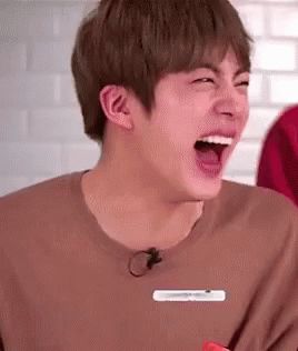 BTS Jin GIF - BTS Jin Btsjin - Discover & Share GIFs Jin Laughing, Jin Gif, Bts Texts, Bts Reactions, Youre Mine, Seokjin Bts, One Shot, Fan Fiction, Rap Monster