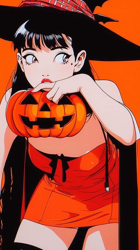 follow me Spooky Anime Art, Anime Halloween Aesthetic, Halloween Anime Art, Halloween Pfp Aesthetic, Cute Halloween Pfp, Anime Pumpkin, Spooky Anime, Lets Be Friends, Halloween Pfp