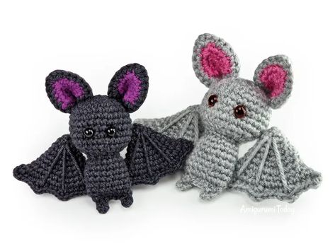 Crochet Bat Amigurumi Pattern Bats Crochet Pattern Free, Arumigumi Crochet, Free Crochet Bat Pattern, Bat Amigurumi Free Pattern, Crochet Bat Pattern Free Amigurumi, Amigurumi Bat, Bat Crochet, Crochet Pour Halloween, Halloween Amigurumi