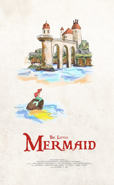 The Little Mermaid Poster, Disney Movie Poster, Vintage Disney Posters, Walt Disney Movies, Disney Movie Posters, Mermaid Poster, Retro Art Prints, Poster Vintage Retro, Old Movie Posters