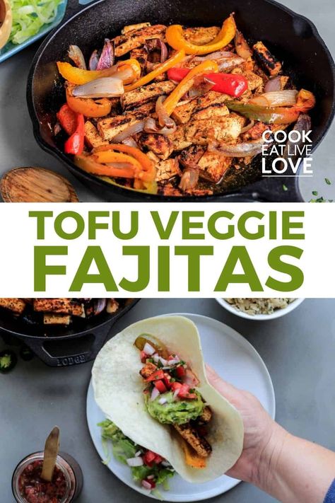 Fajita Toppings, Tofu Fajitas, Mexican Vegetable Soup, Easy Tofu, Vegan Fajitas, Veggie Fajitas, Plant Based Meals, Vegan Dinner Recipes Easy, Seasoned Veggies