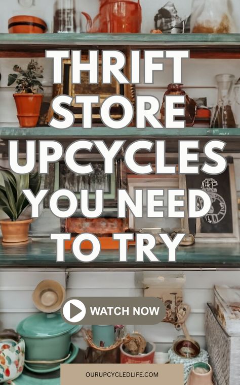 Upcycle Thrift Store Finds, Thrift Store Makeover Ideas, Trash To Treasure Ideas, Upcycled Thrift, Upcycle Home, Thrift Store Diy Projects, Thrift Store Upcycle, Diy Recycled Projects, Thrift Store Makeover