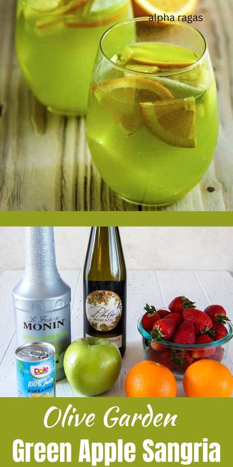 Olive Garden’s flavor-packed twist on white wine sangria blends a unique combination of sweet and tart flavors with the smooth kick of Moscato wine. Green Apple Sangria is a perfect quick-to-make choice by the glass for an intimate dinner or the batch for an exciting party. Peach Rose Sangria, Olive Garden Sangria Recipe, Summer Berry Sangria, Green Apple Sangria, Green Apple Moscato Sangria, Apple Sangria Recipes, Best Sangria, Best Sangria Recipe, Moscato Sangria