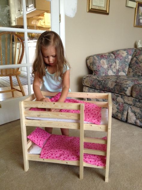 Bunk Bed Diy, Doll Bunk Beds, Barbie House Furniture, Modern Bunk Beds, Diy Bunk Bed, Diy Barbie House, Doll Furniture Diy, Diy Barbie Furniture, Barbie Doll House