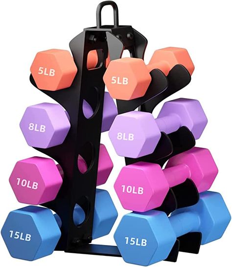 Weight Rack for Dumbbells, EXBTOKA Upgraded Dumbbell Rack with Handle, 4 Tier Dumbbell Rack Stand Only, Compact A-Frame Dumbbell Rack, Suitable for Home Gym Home Gym Organization, Gym Space, Gym Organizer, Home Gym Workout, Weight Rack, Home Workout Videos, Dumbbell Rack, Home Exercise Routines, Adjustable Dumbbells