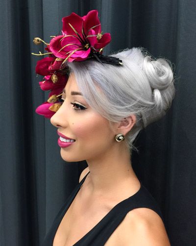 Races Hairstyles with Fascinators | Hair Ideas for Race Day Races Hair Styles, Races Hairstyles Fascinator, Races Hairstyles, Elegant Fitted Headpiece For Races, Race Day Fascinators, Hats Short Hair, Race Day Hair, Adjustable Flower-shaped Fascinator For Races, Guest Hair