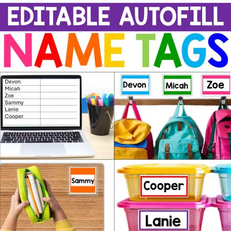 Editable Name Tags for Students: A Must Have in Your Classroom - Polka Dots Please Name Tags For Cubbies Free Printable, Free Editable Name Tags, Classroom Name Tags, Editable Name Tags, Student Name Tags, Environmental Print, Life Skills Classroom, Student Numbers, Classroom Culture