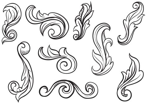 Free Scrollwork Vectors. Choose from thousands of free vectors, clip art designs, icons, and illustrations created by artists worldwide! Whatsapp Wallpapers Hd, Filigree Tattoo, Leather Working Patterns, Ornament Drawing, Leather Tooling Patterns, Tooling Patterns, Vector Art Design, Leather Craft Patterns, Wood Carving Designs