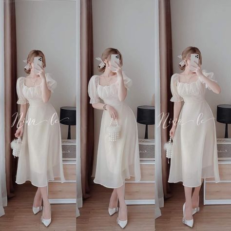 Pijama Satin, Long Sleeve Silk Dress, Chiffon White Dress, Flare Maxi Skirt, White Chiffon, Trend Fashion, Silk Skirt, Pleated Dress, Chiffon Dress