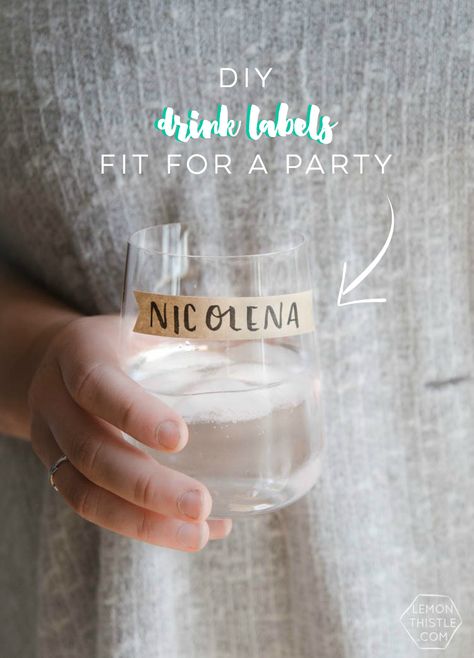 Such a great idea to label your drink at a party! I never would have thought of this, but it's so simple and cute Drink Labels Party, Hibachi Party, Thistle Crafts, Summer Kids Party, Buh Bye, Easter Bunny Colouring, Cloud Craft, Drink Marker, Drink Tags