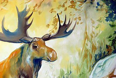 "Moose Creek (detail 1)" par Marcia Baldwin Moose Painting, Marcia Baldwin, Contemporary Landscape Artists, Art Major, Time Art, Artist Portfolio, Amazing Art Painting, Art Portfolio, Wall Art Painting