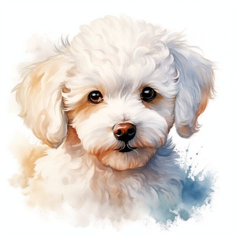 Bichon Illustration, Winter Elements, Bichon Frise Dogs, Watercolor Illustrations, Bichon Frise, Watercolor Clipart, Watercolor Illustration, Digital Design, Digital Drawing