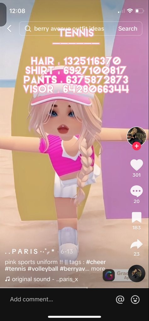 Barbie Outfit Codes For Berry Ave, Roblox Codes Berry Ave Pjs, Berry Ave Tennis Code, Tennis Outfit Berry Avenue Codes, Barbie Outfits Berry Ave, Barry Avenue Codes Outfit Barbie, Pink Outfits Berry Avenue Codes, Berry Avenue Codes Tennis, Berry Avenue Tennis Outfit Code