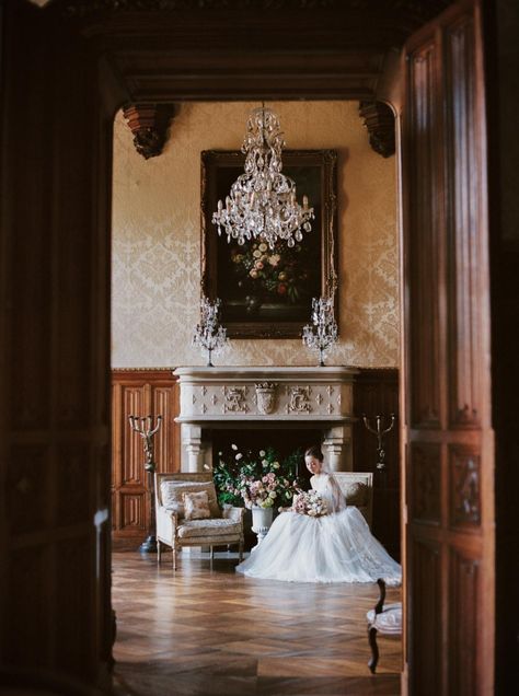 French Chateau Wedding, Chateau Wedding, French Chateau, French Inspired, Fairytale Wedding, Ballroom, Photo Poses, Style Me Pretty, Fairy Tales