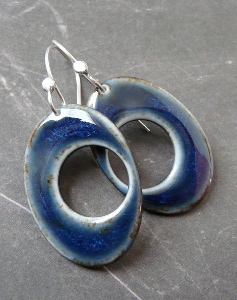 Sideways Hoop in Antique Ocean Blue - Porcelain Earrings | Flickr Porcelain Earrings, Ocean Blue, Blue Ocean, Porcelain, Drop Earrings, Blue