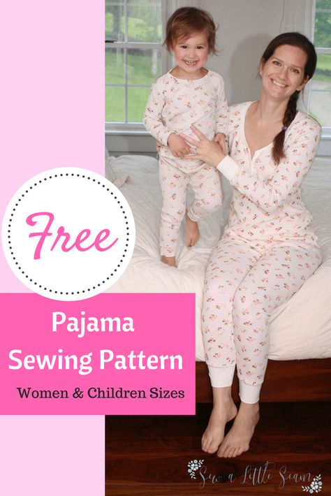 Free Pajama Sewing Pattern - Sew a Little Seam Pajama Sewing Pattern, Dress Pattern Free, Pajamas Pattern, Pajamas For Teens, Things To Sew, Couture Bb, Diy Sy, Night Pajama, Pajama Pattern