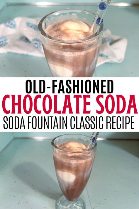 Chocolate Soda Recipe, Unusual Desserts, Chocolate Soda, Soda Drinks Recipes, Unusual Dessert, Fifties Party, Cream Drinks, Milkshake Recipe Easy, Cold Brew Coffee Recipe