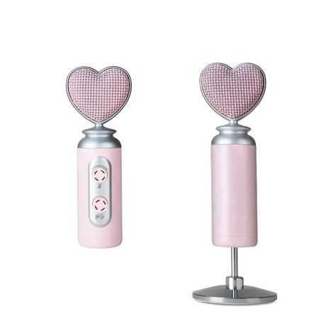 Heart Microphone, Group Scenarios, Pink Microphone, Galentines Ideas, Kawaii Store, Barbie Summer, Gaming Stuff, Key Caps, Phone Plug