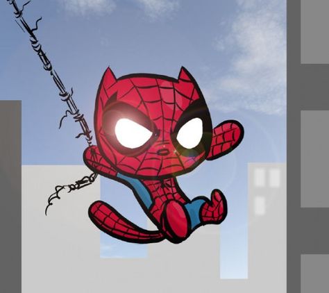 This is what the baby of Spider-Man and the Black Cat would look like.... Cat Superhero, Spiderman Cartoon, Spiderman Theme, Images Kawaii, Spiderman Pictures, Drawing Wallpaper, Hello Kitty Drawing, Cat Icon, Hello Kitty Pictures