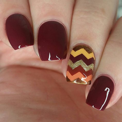 Adorable Thanksgiving nails by @nailstorming using Whats Up Nails regular zig zag tape from WhatsUpNails.com (link in bio). Shipping worldwide! Thanksgiving Nail Designs, Thanksgiving Nail Art, Simple Fall Nails, Style Nails, Gel Nail Art Designs, Fall Gel Nails, Fall Nail Art Designs, Nail Art Gel, Polish Ideas