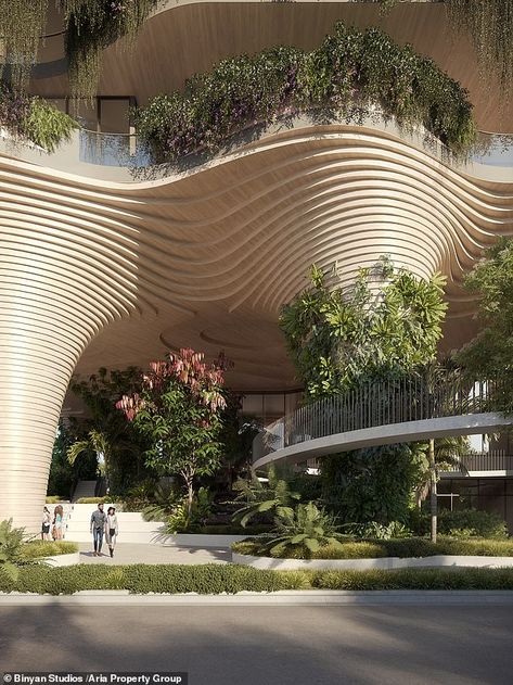 'Vertical garden' high-rise in Australia will be dred in more than 20,000 trees and plants Biophilic Architecture, Residential Tower, Green Scenery, Urban Forest, Mix Use Building, Parametric Architecture, Building Concept, Home Comfort, Garden Architecture