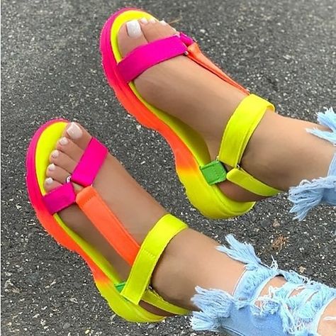 Colorful Sandals, Casual Shoes Women Flats, Colored Sandals, Buckle Sandals, Fashion Sandals, Suede Sandals, Comfortable Sandals, Summer Sandals, Sandal Fashion