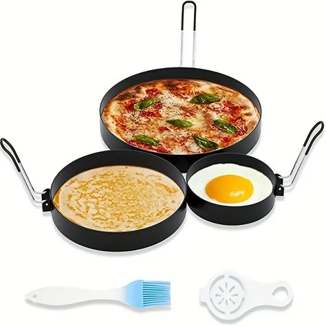 Stainless Steel Omelet Mold, Household Kitchen Baking Tool, Omelet Mold, Non Stick Pan, Omelet Ring - Temu Perfect Fried Egg, Burger Maker, Barbecue Portable, Egg Ring, Sausage Patties, Egg Separator, Pancake Molds, Egg Rings, Camping Breakfast