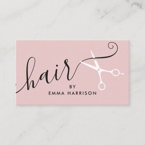 Modern blush pink hair stylist white scissors logo business card White Scissors, Hair Logos, Business Steps, Blush Pink Hair, Scissors Logo, Hairdresser Business Cards, Hair Logo Design, Lashes Business, Hair Stylist Logo