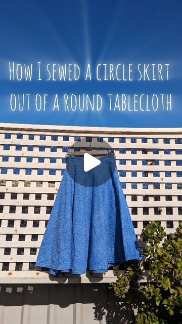 Five Ft. Threads on Instagram: "This round denim tablecloth was a circle skirt waiting to happen. 🔵 The best part? The bottom hem was already finished. Steps of what I did are in the video. I cut a slightly bigger circle than my waist so that I could use a length of fabric for the waistband. 📏 I added a pocket and an invisible zip at the side seams. I could've added 2 pockets and moved the zip to the back, but was feeling lazy. 😅 The outcome: a timeless and all-seasons wardrobe staple, which can easily go from day to night." Denim Tablecloth, Circle Skirt Tutorial, Feeling Lazy, December 31, Invisible Zip, Day To Night, To Night, A Circle, Round Tablecloth