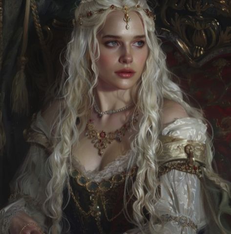 Targaryen Oc Girl, Targaryen Girl, Targaryen Hair, Targaryen Art, Targaryen Aesthetic, Aesthetic Dress, Game Of Thrones Art, Fantasy Gowns, Hair Reference