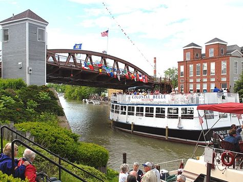 Fairport's lift bridge is one of a kind. Triangle Building, Lift Bridge, Erie Canal, Places Worth Visiting, Airbnb Rentals, Summer Destinations, Rochester Ny, Where The Heart Is, Main Street