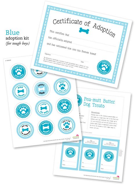 Free printable dog adoption kits - Chickabug