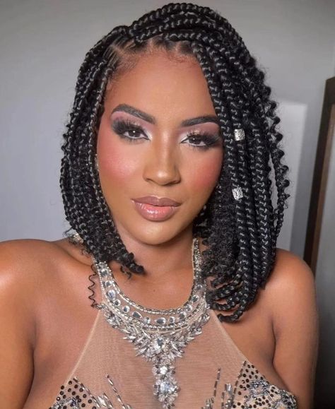 African Braided Hairstyles, Bob Braids Hairstyles, Short Box Braids Hairstyles, Braided Hairstyles For Black Women Cornrows, Short Box Braids, Bob Braids, Braided Prom Hair, African Hair Braiding Styles, Box Braids Hairstyles For Black Women