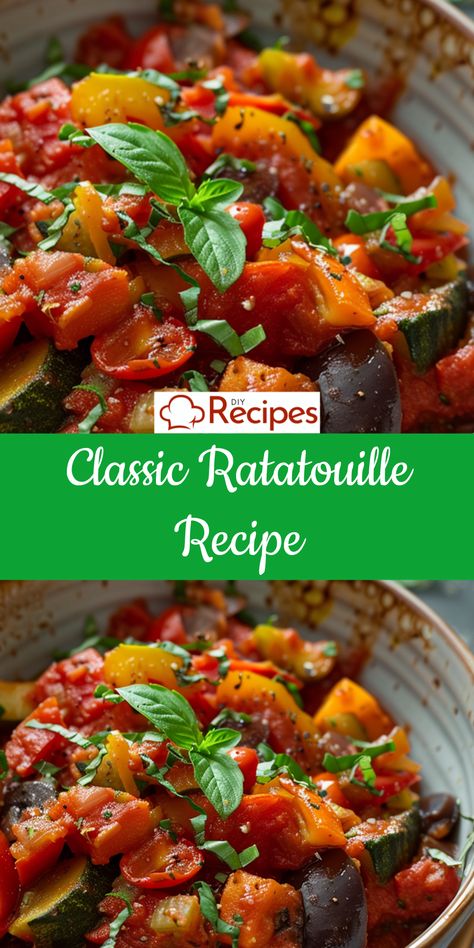 Enjoy a classic ratatouille with this easy recipe. Fresh vegetables layered and baked with Parmesan cheese for a delicious and healthy dish. Ratoutile Recipe, Classic Ratatouille Recipe, Vegetable Ratatouille, Acai Bowls Recipe, Ratatouille Recipe, Pickled Okra, European Recipes, Simple Green Salad, Vegetable Casserole